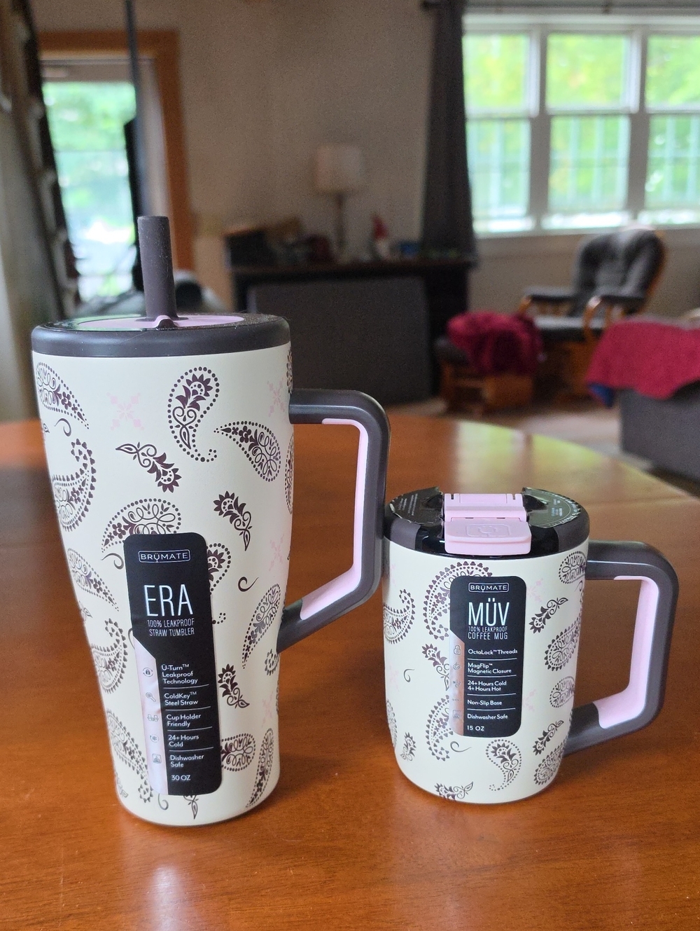 Set of 2 Brumate 30 oz ERA & 15 oz MUV - Paisley Pink